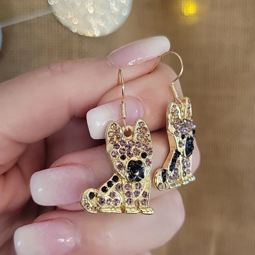 🔥LAST PAIR🔥 GERMAN SHEPARD SPARKLE DROP EARRINGS